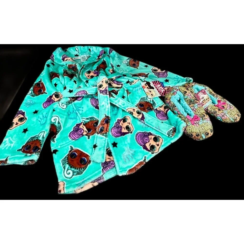LOL Surprise Sleepwear Bundle Set Bathrobe Slippers GIRLS SIZE 6-6X LOT OF 2 NEW